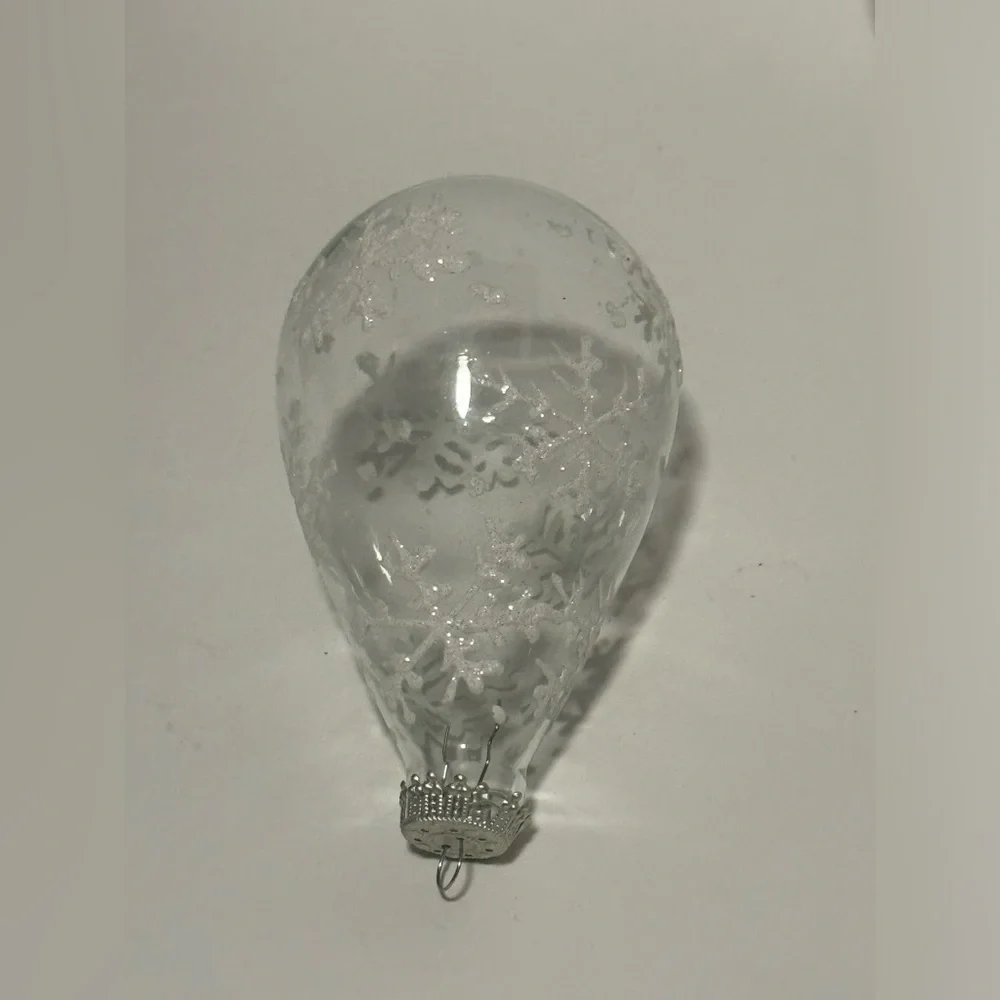 Vintage Glass Ornaments with Snowflake Design